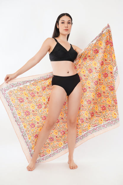 Cotton Sunset Hand Printed Beach Sarongs Wrap Earthsong