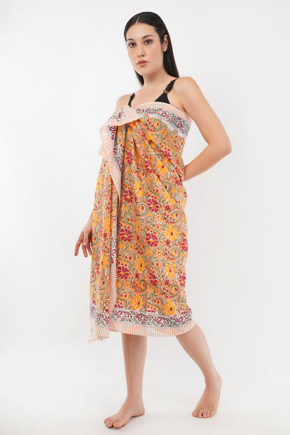 Cotton Sunset Hand Printed Beach Sarongs Wrap Earthsong