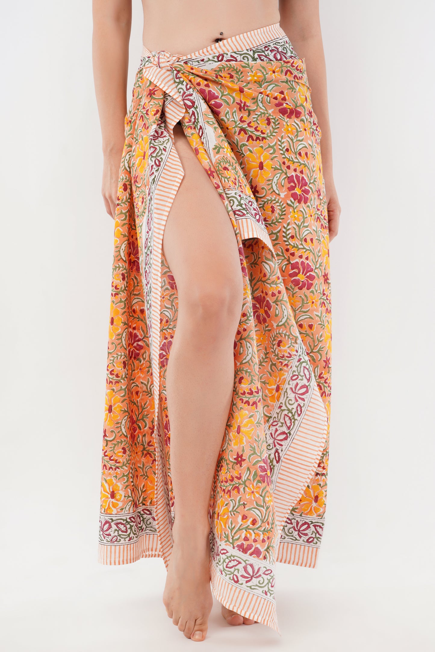 Cotton Sunset Hand Printed Beach Sarongs Wrap Earthsong
