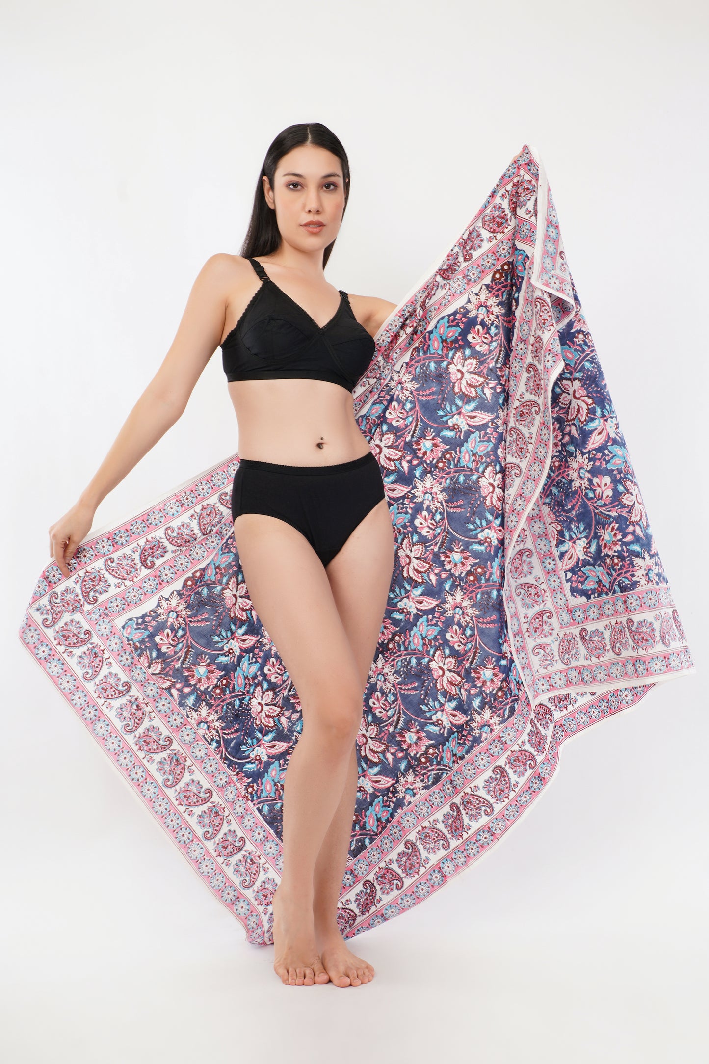 Cotton Hand Printed Floral Beach Sarongs Wrap Raatrani