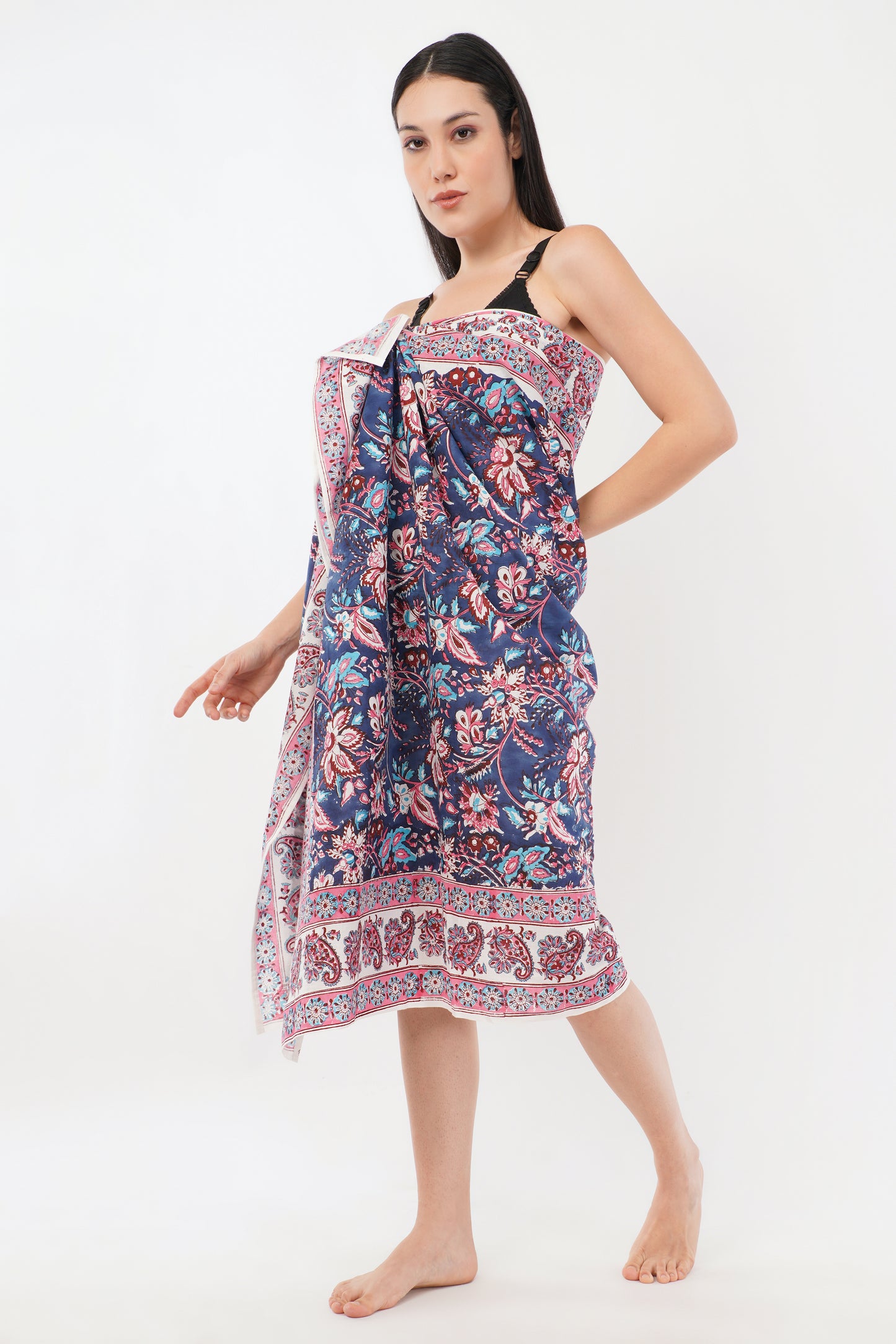 Cotton Hand Printed Floral Beach Sarongs Wrap Raatrani