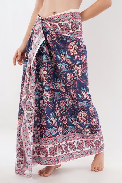 Cotton Hand Printed Floral Beach Sarongs Wrap Raatrani