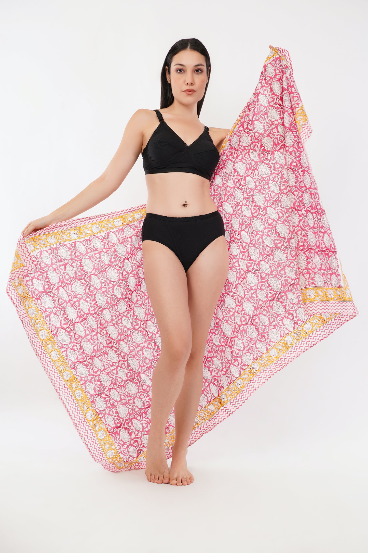 Cotton Hand Printed Floral Beach Sarongs Wrap Kamilini