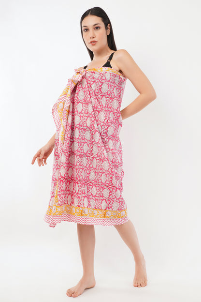 Cotton Hand Printed Floral Beach Sarongs Wrap Kamilini
