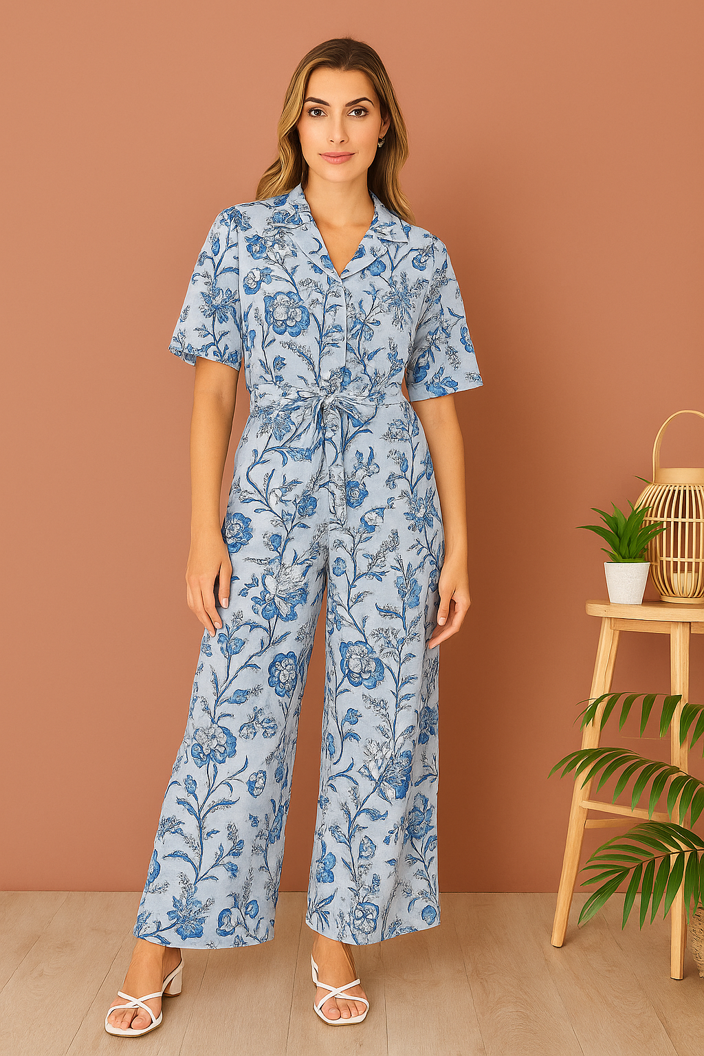 Chandani Flora Hand Printed Women Cotton Co-Ord Set