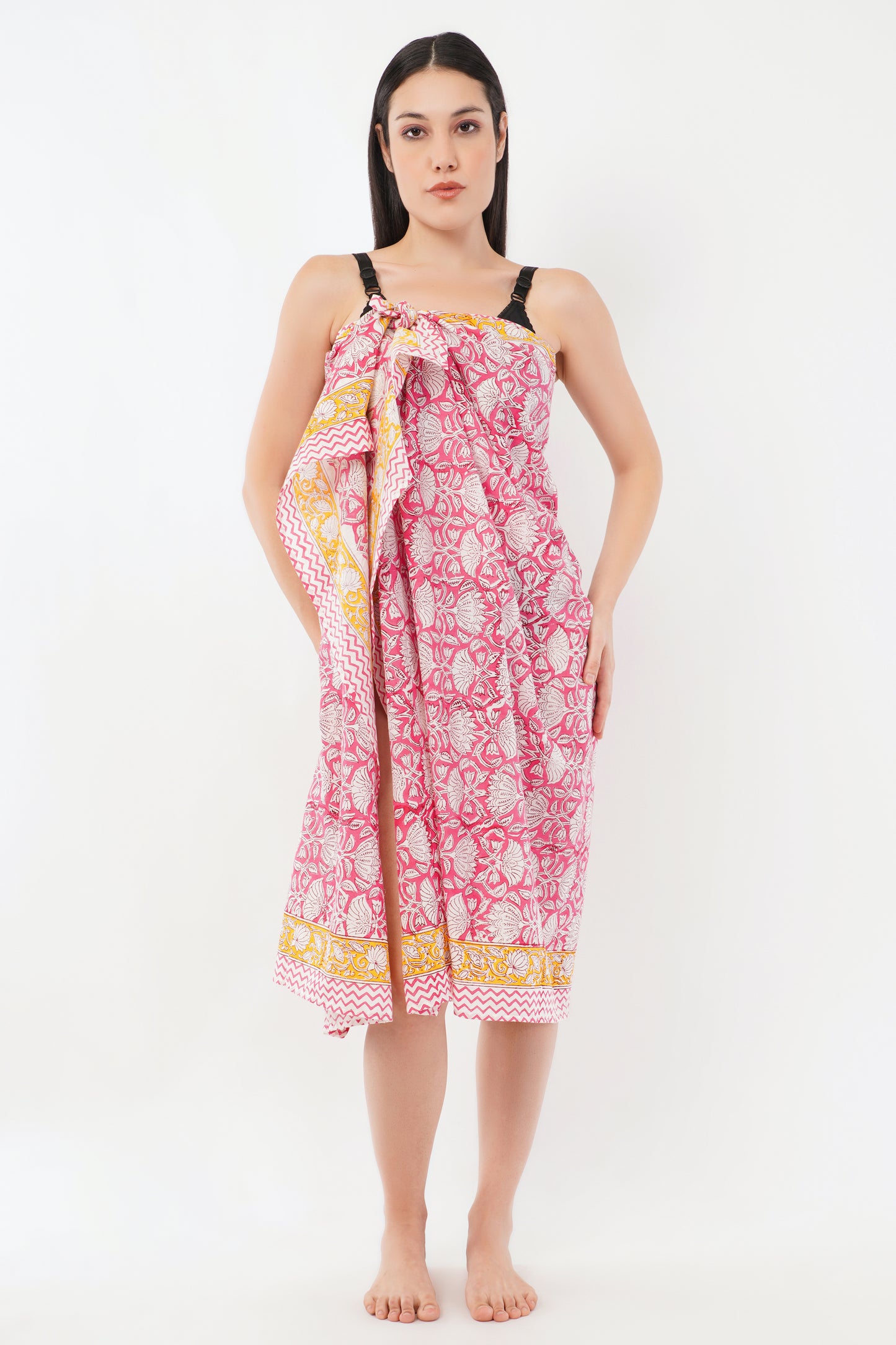 Cotton Hand Printed Floral Beach Sarongs Wrap Kusum Kamilini