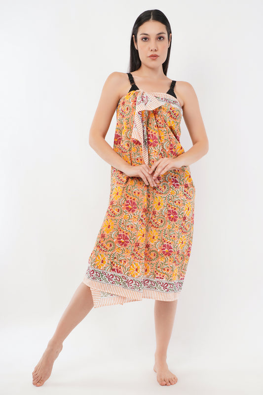 Cotton Sunset Hand Printed Beach Sarongs Wrap Earthsong