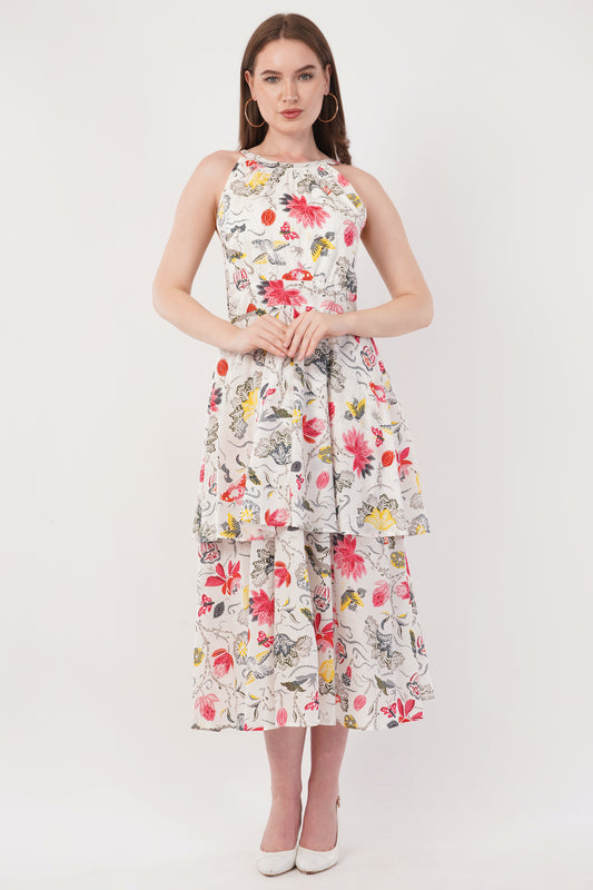 Hand Block Printed Long Cotton Maxi Dress – Summer Bloom