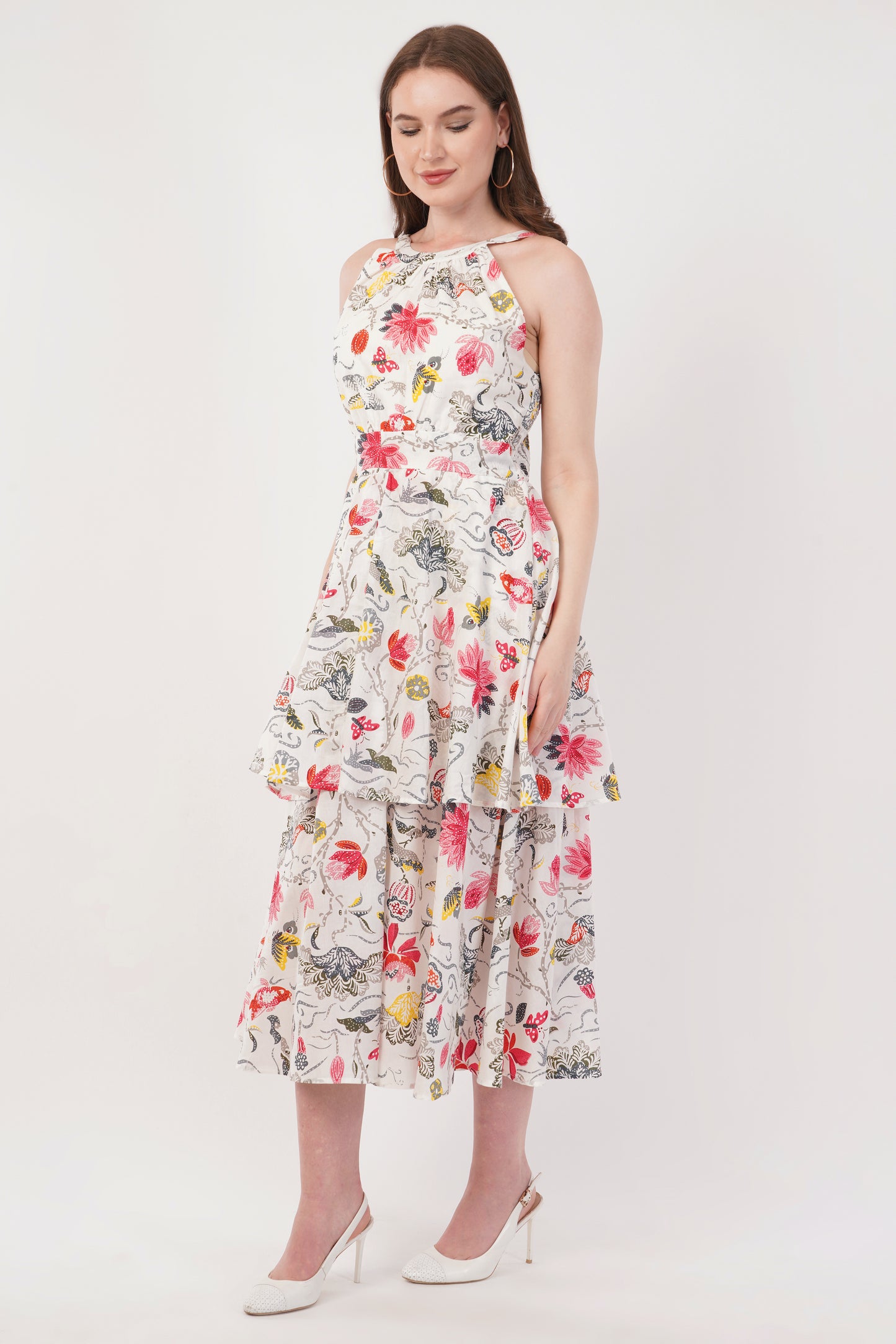 Hand Block Printed Long Cotton Maxi Dress – Summer Bloom