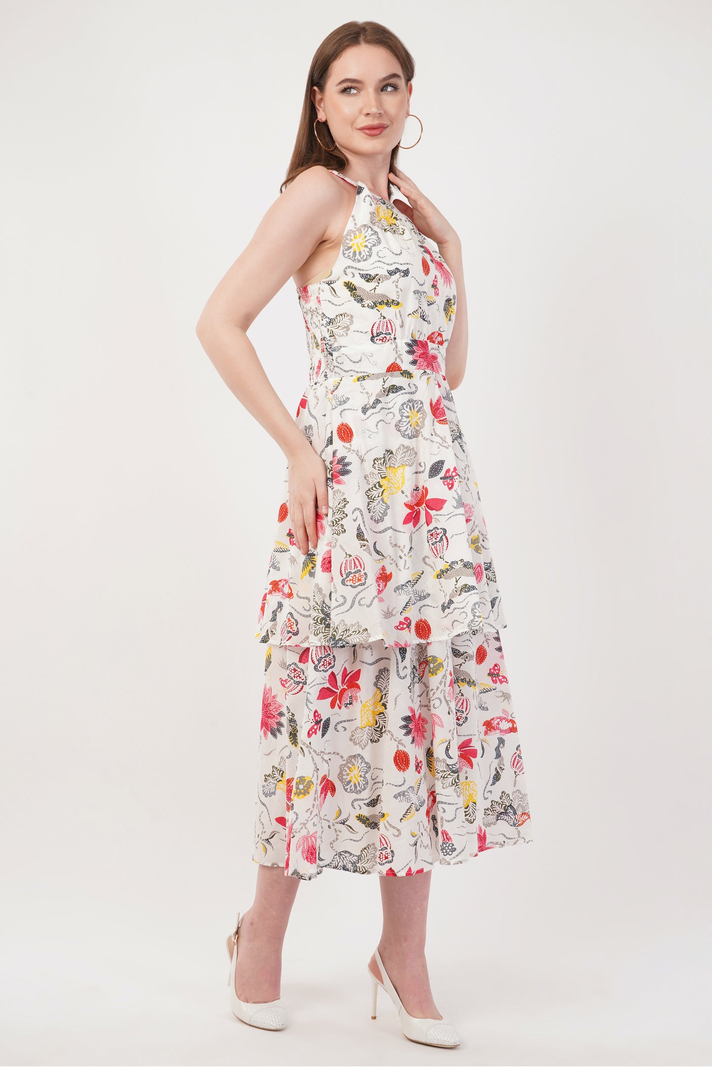 Hand Block Printed Long Cotton Maxi Dress – Summer Bloom