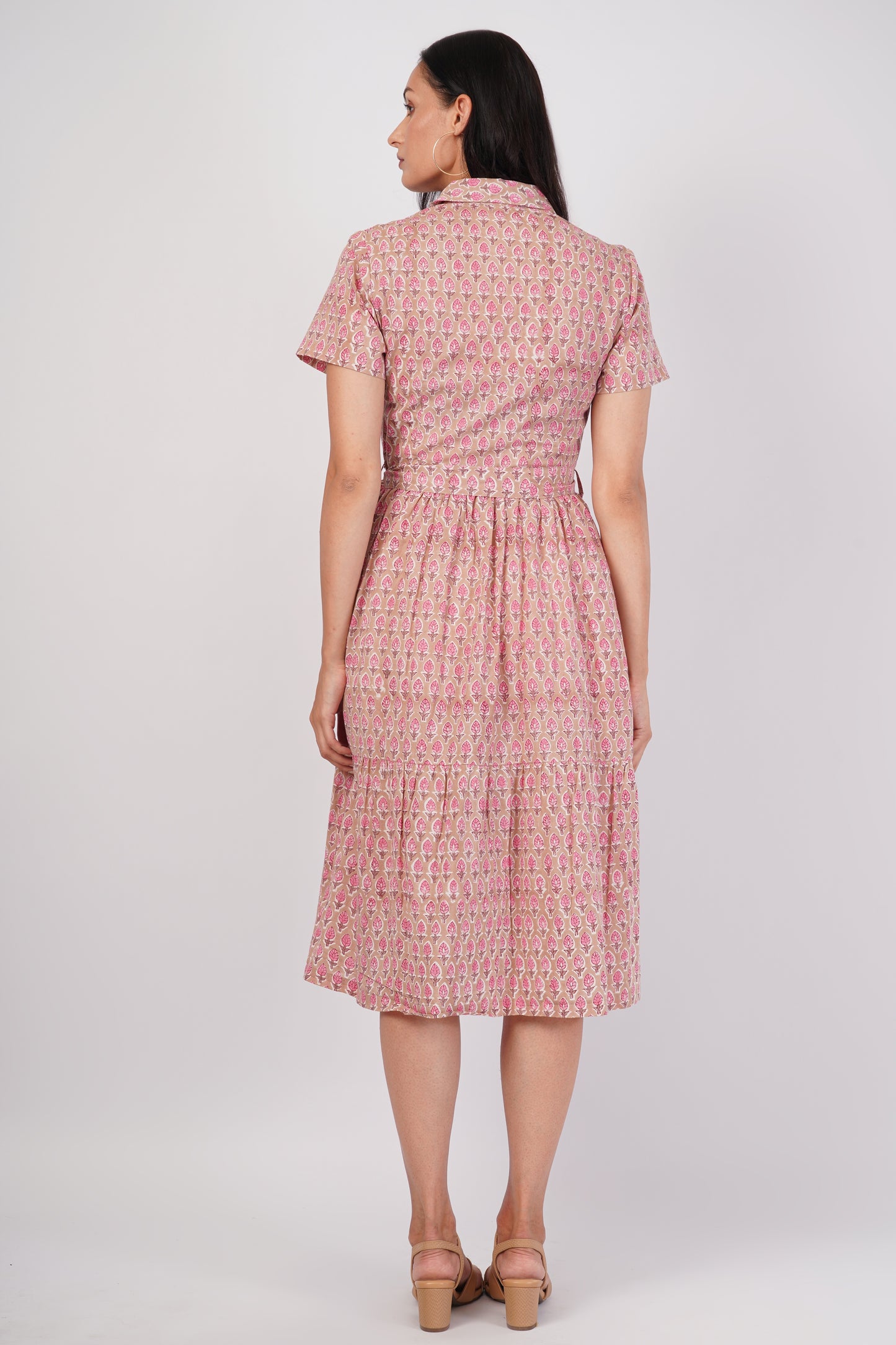 Gul-e-Bagru Hand Block Printed Cotton Shirt Long Dress