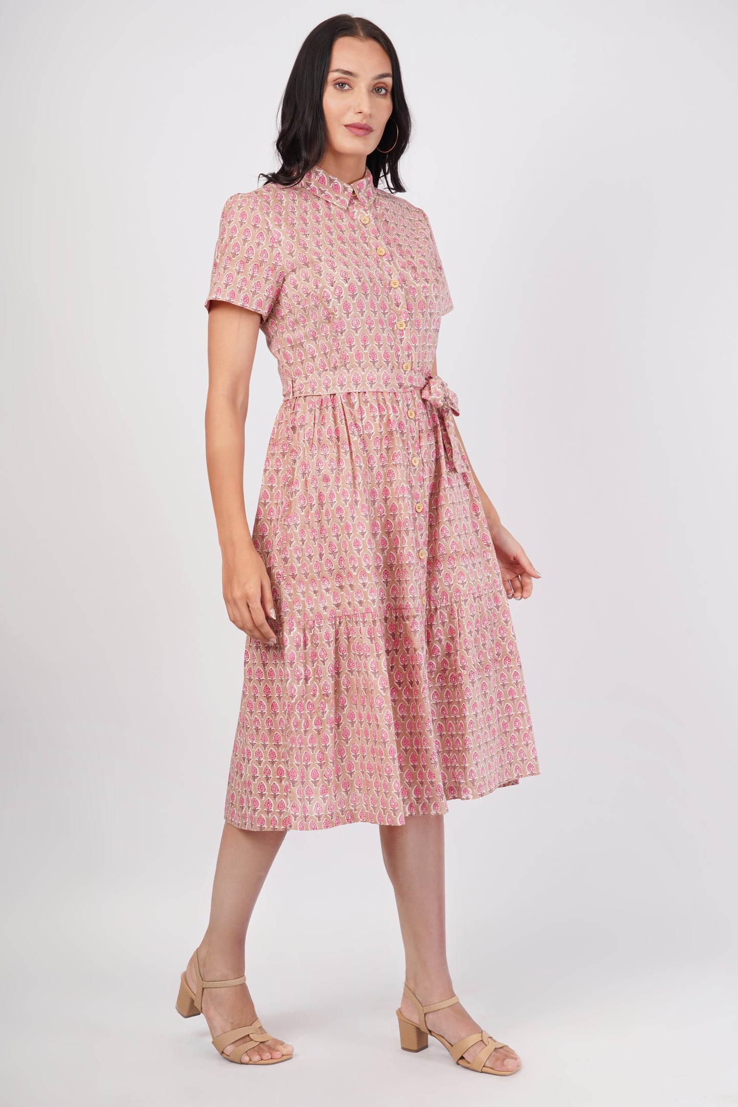 Gul-e-Bagru Hand Block Printed Cotton Shirt Long Dress